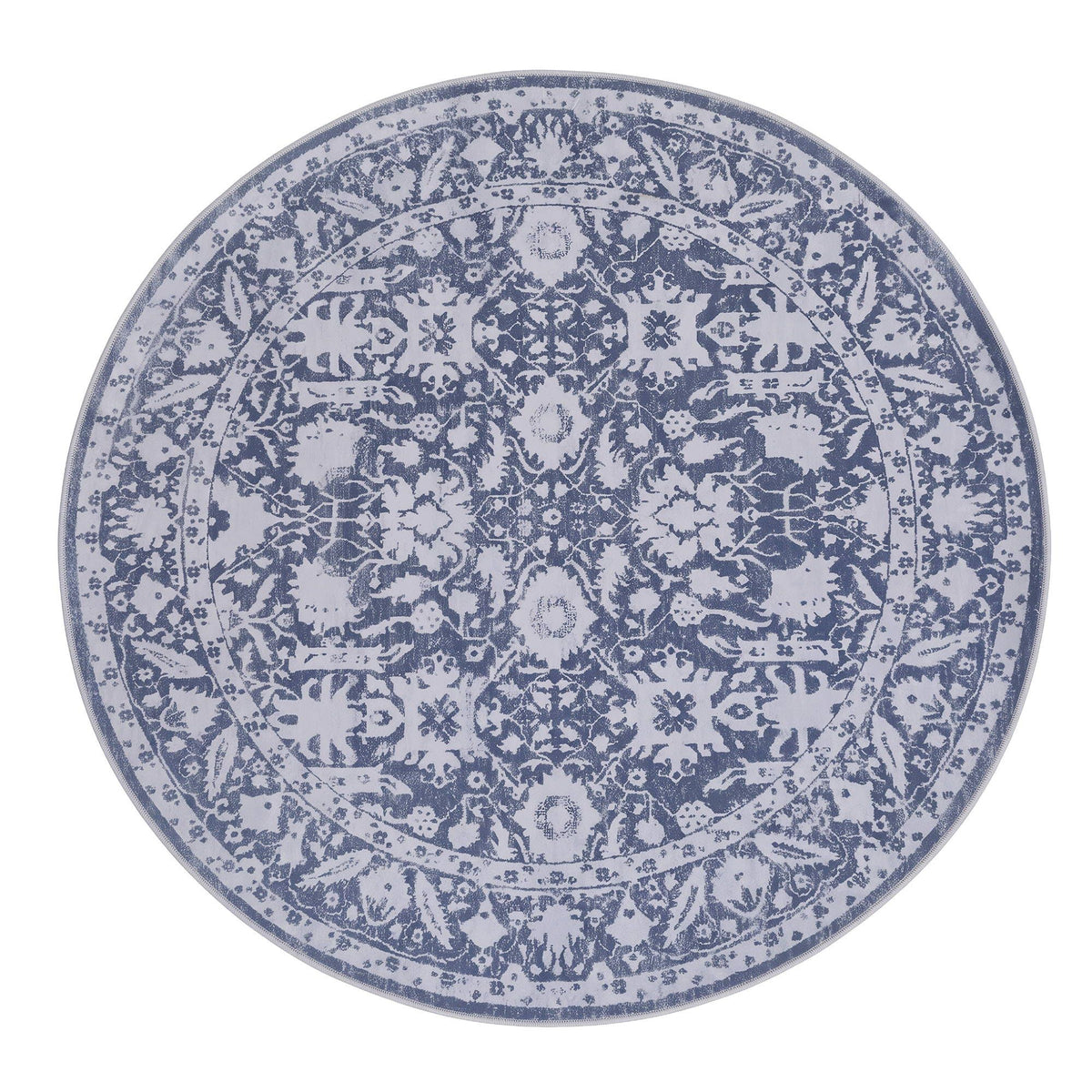 Artiss 120 cm Roung Rugs for Living Room Pad-Free Dense Dot Backing Stops Slipping & Robot Vacuum Friendly, Vintage Carpet for Reading Nook Dining Area, 100% Polyester Washable-Home & Garden > Rugs > Round Rugs-PEROZ Accessories