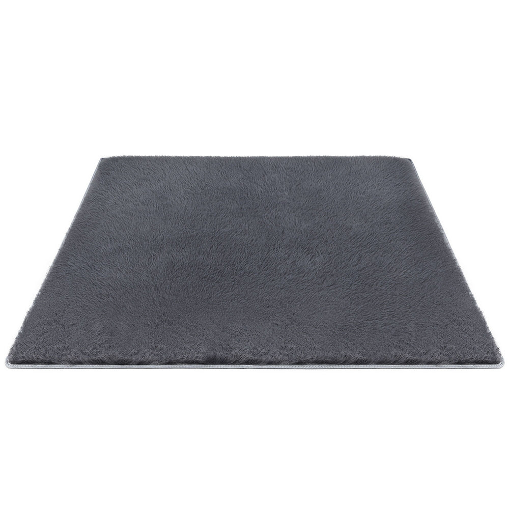 Artiss Floor Rug 160x230cm Plush Area Shaggy Rug Living Room Bedroom Carpet Grey-Home & Garden > Rugs > Floor Rugs-PEROZ Accessories