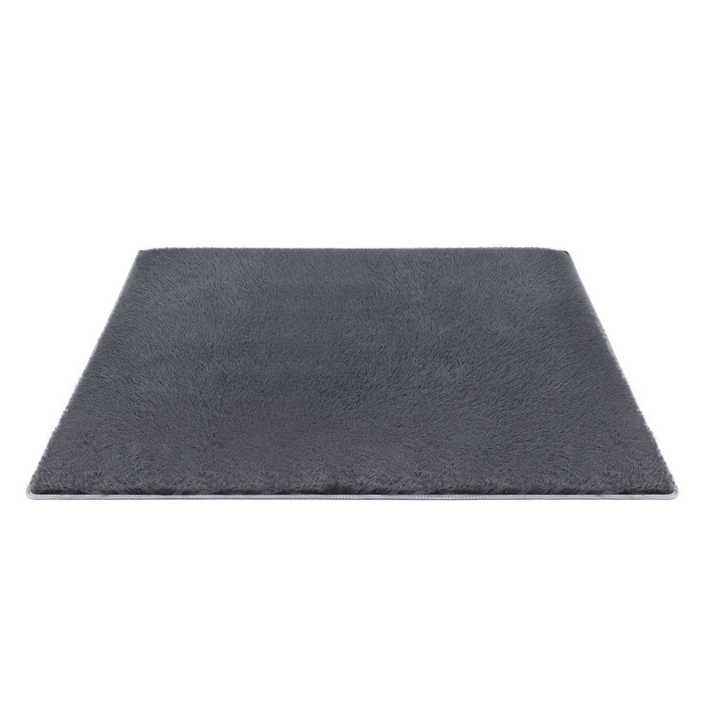 Artiss Floor Rug 200x230cm Plush Area Shaggy Rug Living Room Bedroom Carpet Grey-Home & Garden > Rugs > Floor Rugs-PEROZ Accessories