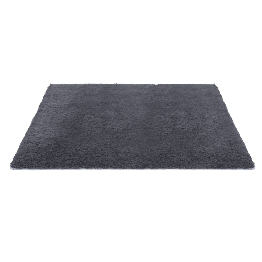 Artiss Floor Rug 200x230cm Plush Area Shaggy Rug Living Room Bedroom Carpet Grey-Home & Garden > Rugs > Floor Rugs-PEROZ Accessories