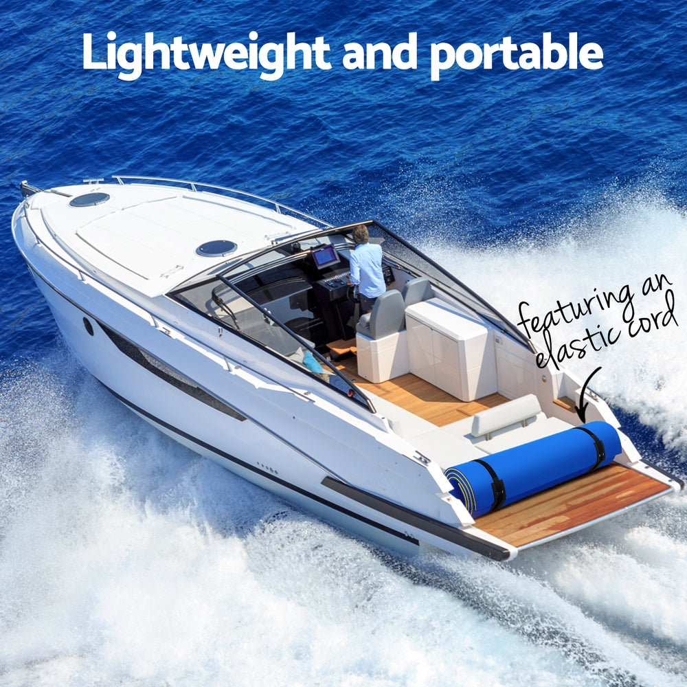 Weisshorn Floating Water Mat 3.5x1.8m Foam Pad Swimming Pool Platform Blue-Home & Garden > Pool & Accessories > Pool Toys & Inflatables-PEROZ Accessories