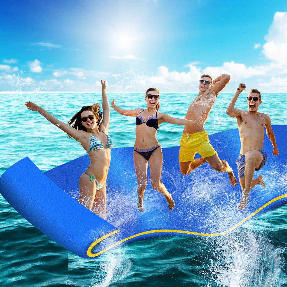 Weisshorn Floating Water Mat 3.5x1.8m Foam Pad Swimming Pool Platform Blue-Home & Garden > Pool & Accessories > Pool Toys & Inflatables-PEROZ Accessories