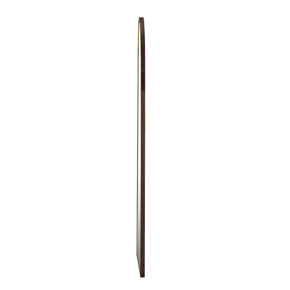 Oikiture Wooden Full Length Mirror 166x60cm Arched Floor Mirrors Brown-Full Length Mirror-PEROZ Accessories