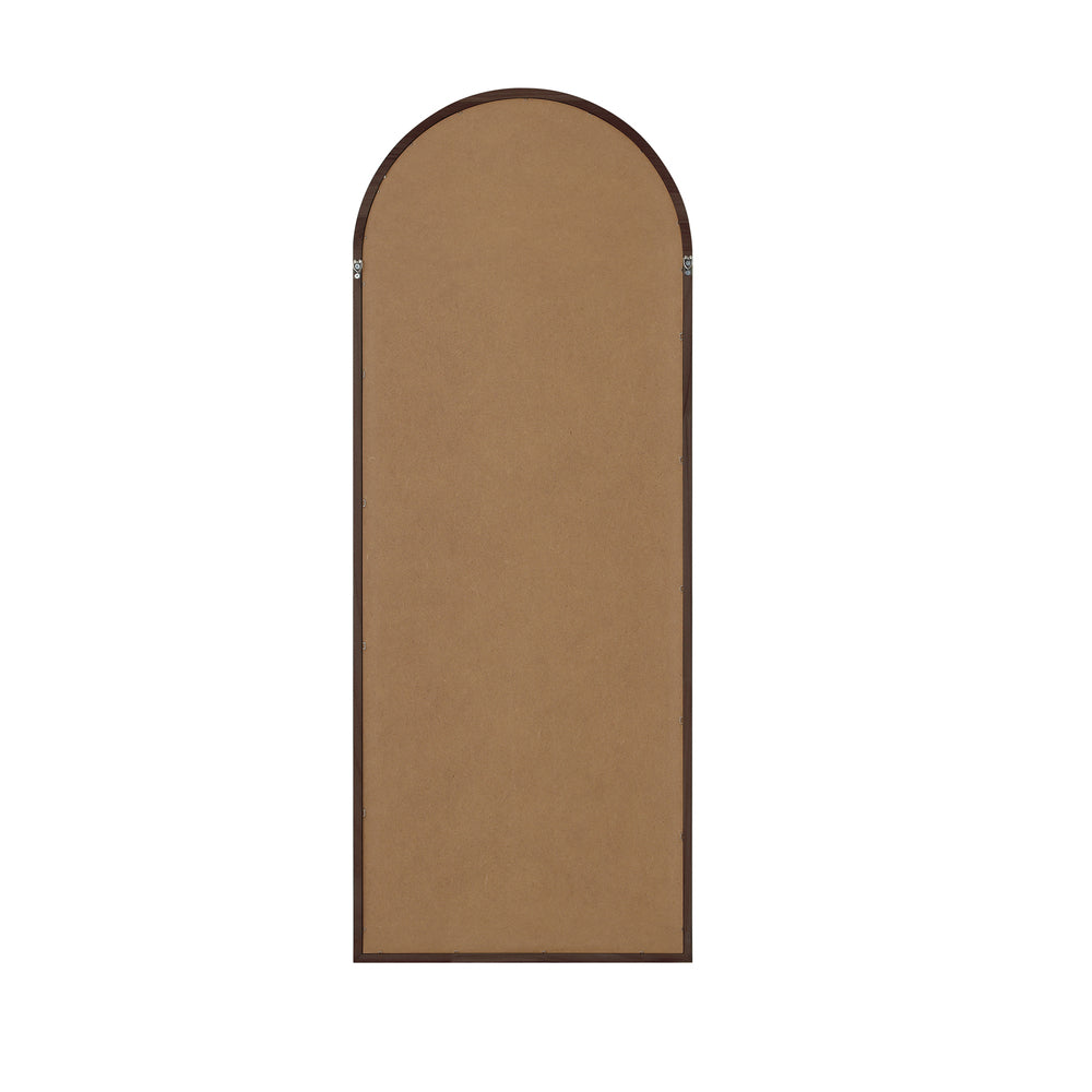 Oikiture Wooden Full Length Mirror 166x60cm Arched Floor Mirrors Brown-Full Length Mirror-PEROZ Accessories