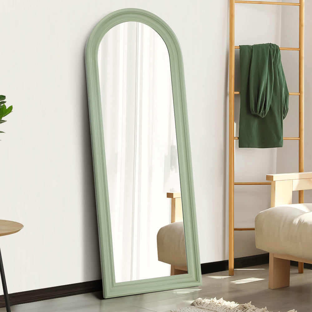 Oikiture Full Length Mirror Elegance Arch 165x60cm Green Wood-Full Length Mirror-PEROZ Accessories