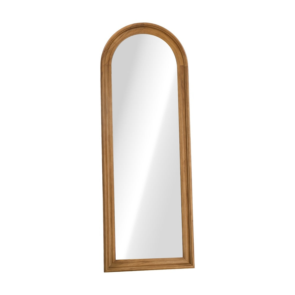 Oikiture Full Length Mirror Elegance Arch 165x60cm Brown Wood-Full Length Mirror-PEROZ Accessories