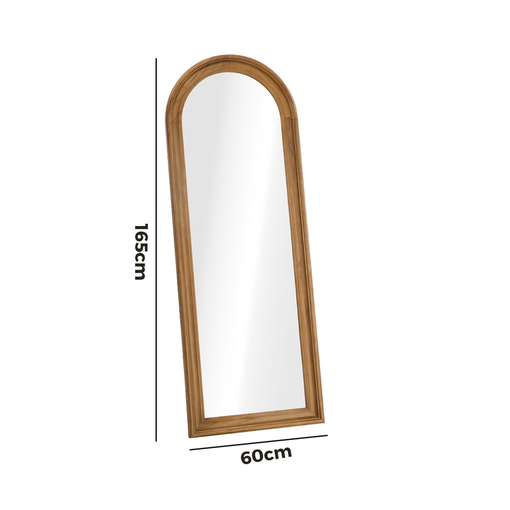 Oikiture Full Length Mirror Elegance Arch 165x60cm Brown Wood-Full Length Mirror-PEROZ Accessories