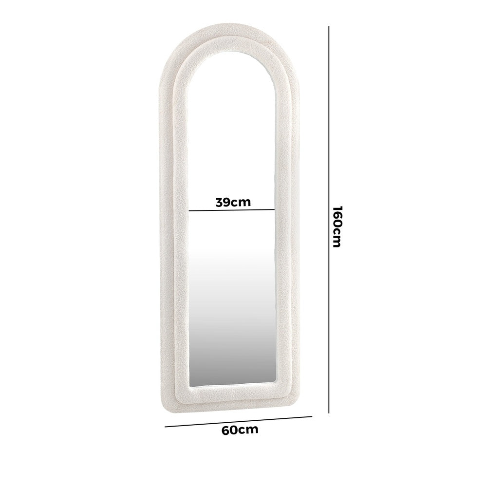 Oikiture Full Length Mirror Boucle Frame 1.6M Floor Mirrors-Full Length Mirror-PEROZ Accessories