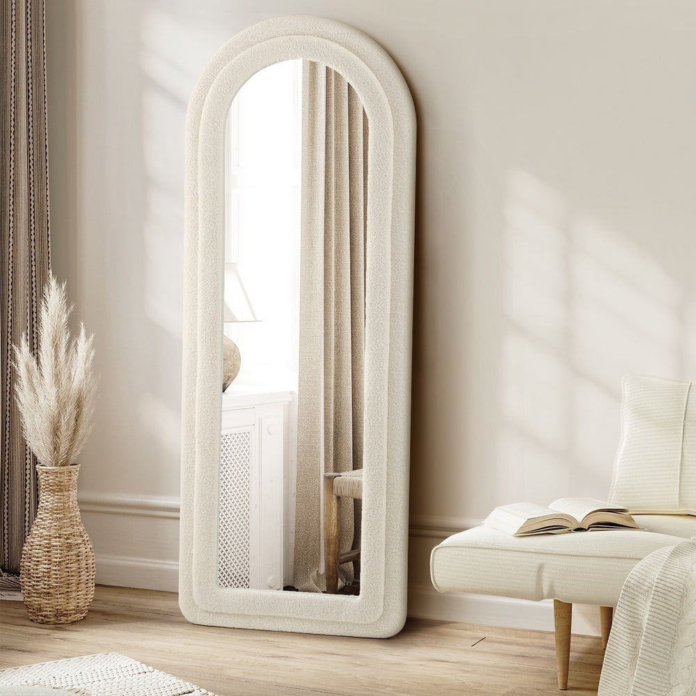 Oikiture Full Length Mirror Boucle Frame 1.6M Floor Mirrors-Full Length Mirror-PEROZ Accessories
