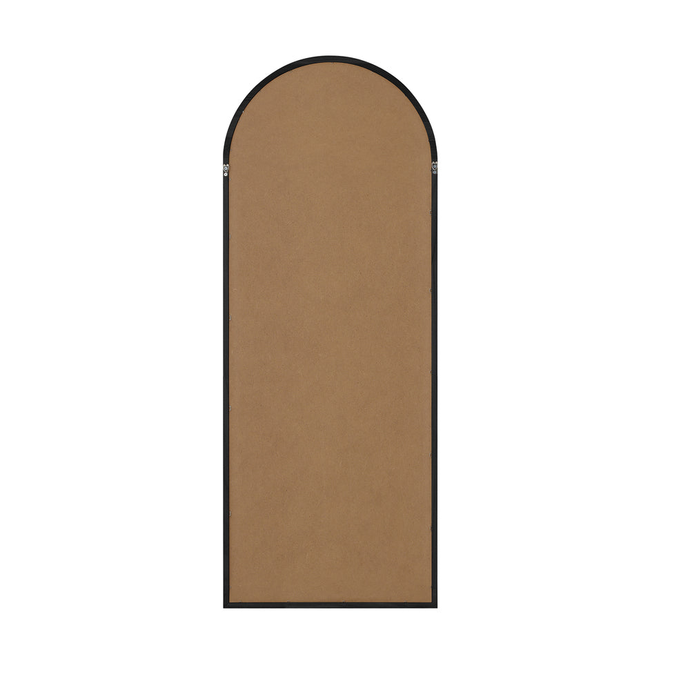 Oikiture Wooden Full Length Mirror 166x60cm Arched Floor Mirror Black-Full Length Mirror-PEROZ Accessories