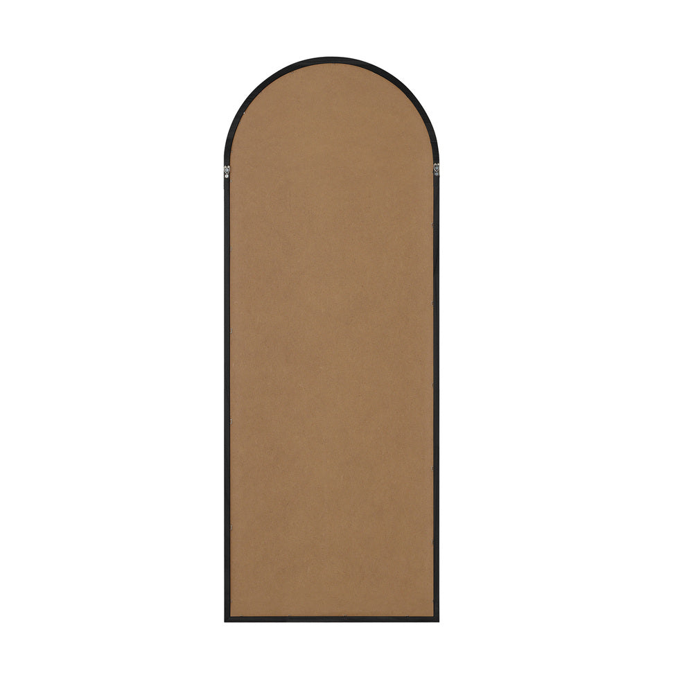 Oikiture Wooden Full Length Mirror 180x70cm Arched Floor Mirrors Black-Full Length Mirror-PEROZ Accessories