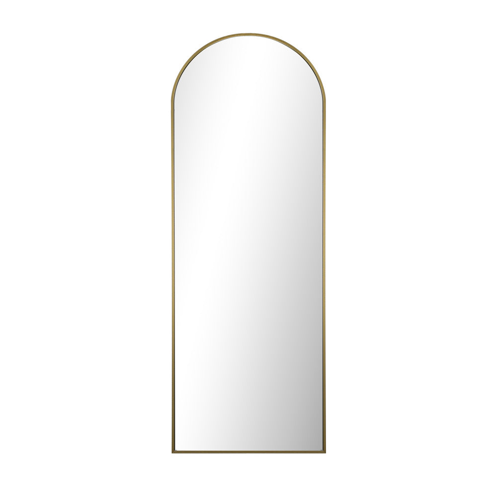 Oikiture 180x70cm Full Length Mirror Arched Floor Mirrors Gold-Full Length Mirror-PEROZ Accessories