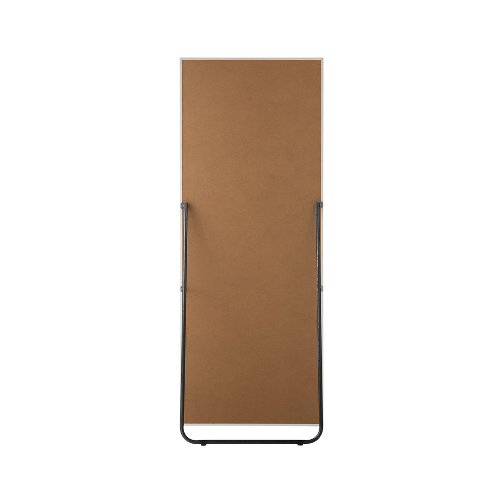 Oikiture Wooden Full Length Mirror Rectangle Free Standing White-Full Length Mirrors-PEROZ Accessories
