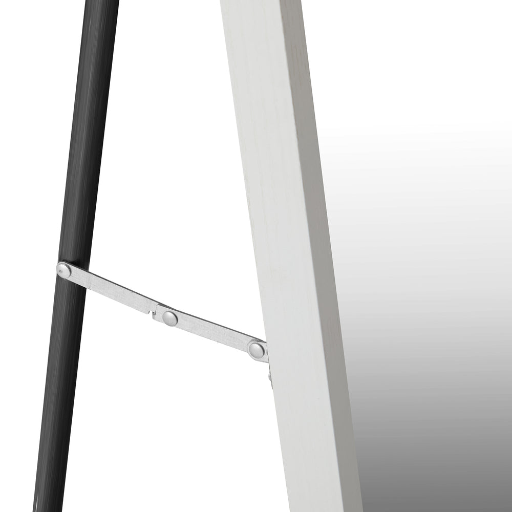 Oikiture Wooden Full Length Mirror Rectangle Free Standing White-Full Length Mirrors-PEROZ Accessories