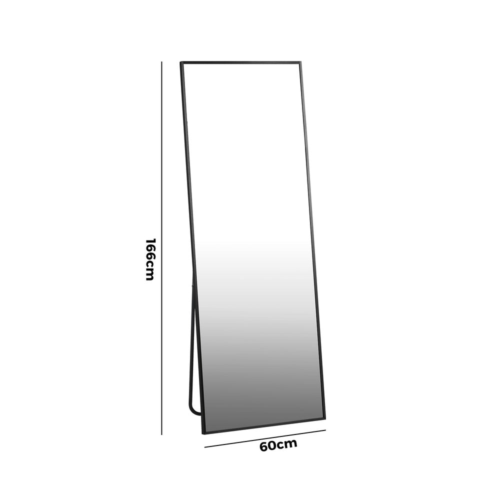 Oikiture 166x60cm Full Length Mirror Dressing Floor Mirrors Black-Full Length Mirror-PEROZ Accessories