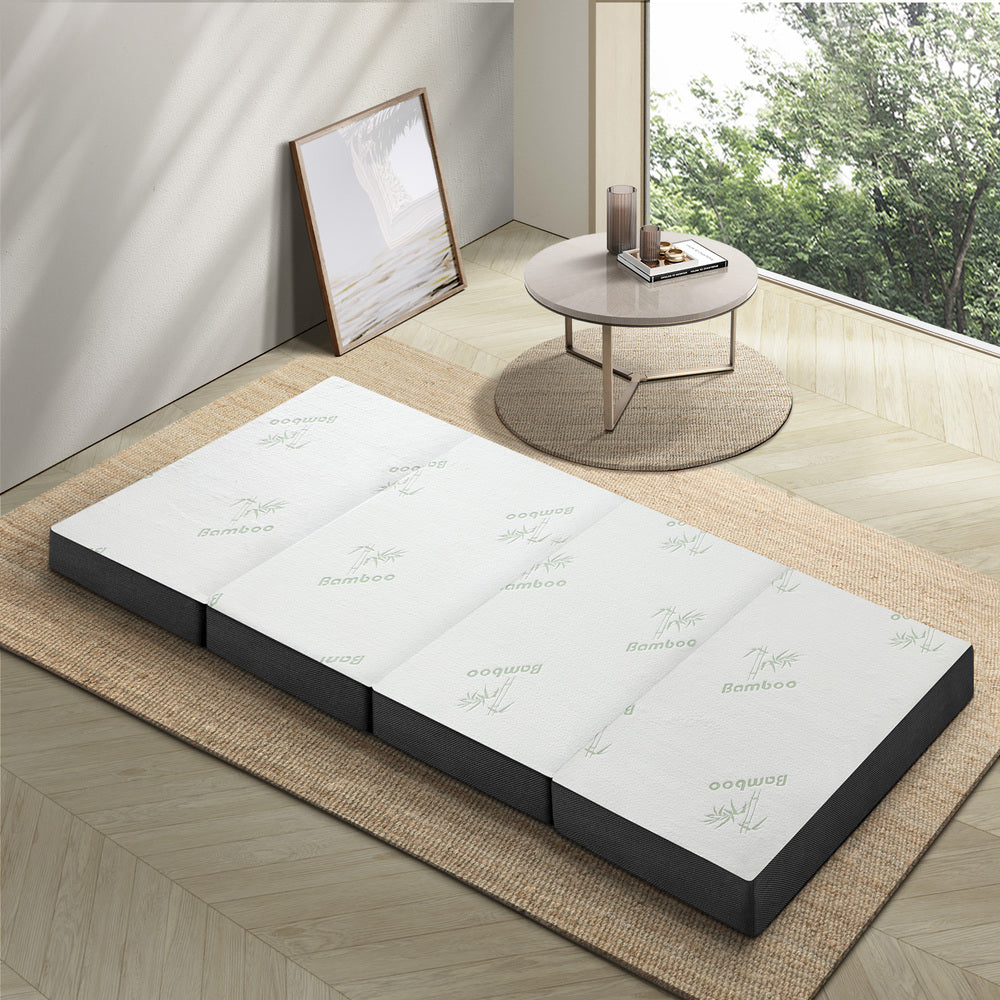 Bedra Foldable Mattress Bamboo 4 Fold Camping Floor Cushion-Folding Mattress Cushion-PEROZ Accessories