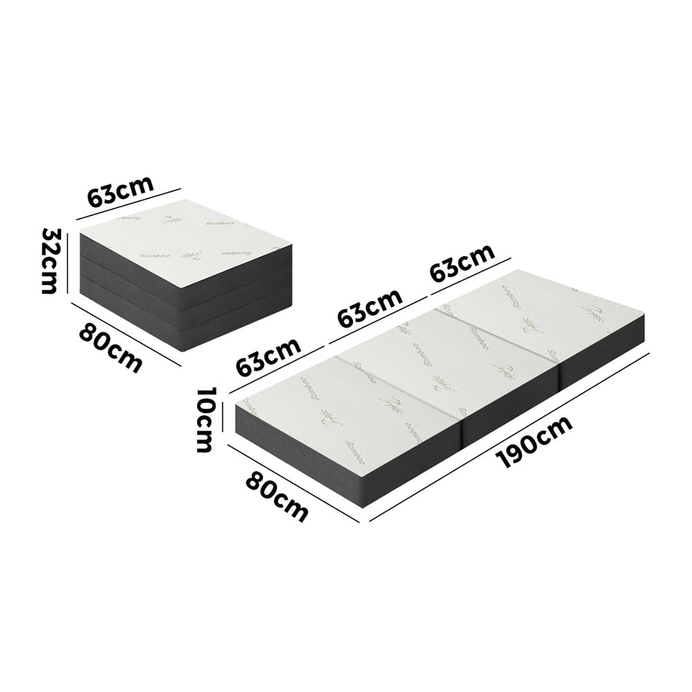 Bedra Folding Foam Mattress Trifold Sleeping Mat Single-Folding Mattresses Cushions-PEROZ Accessories