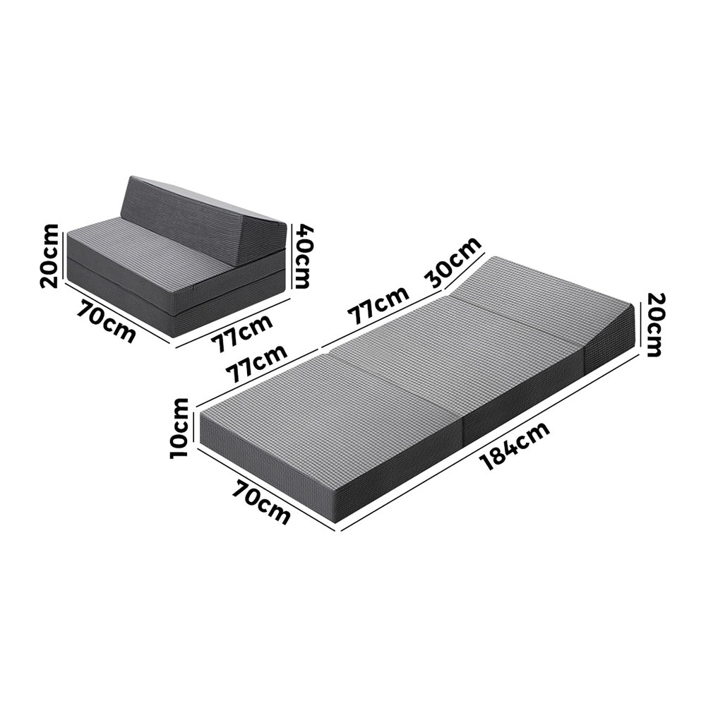 Bedra Foldable Mattress Trifold Cushion Single-Folding Mattresses Cushions-PEROZ Accessories