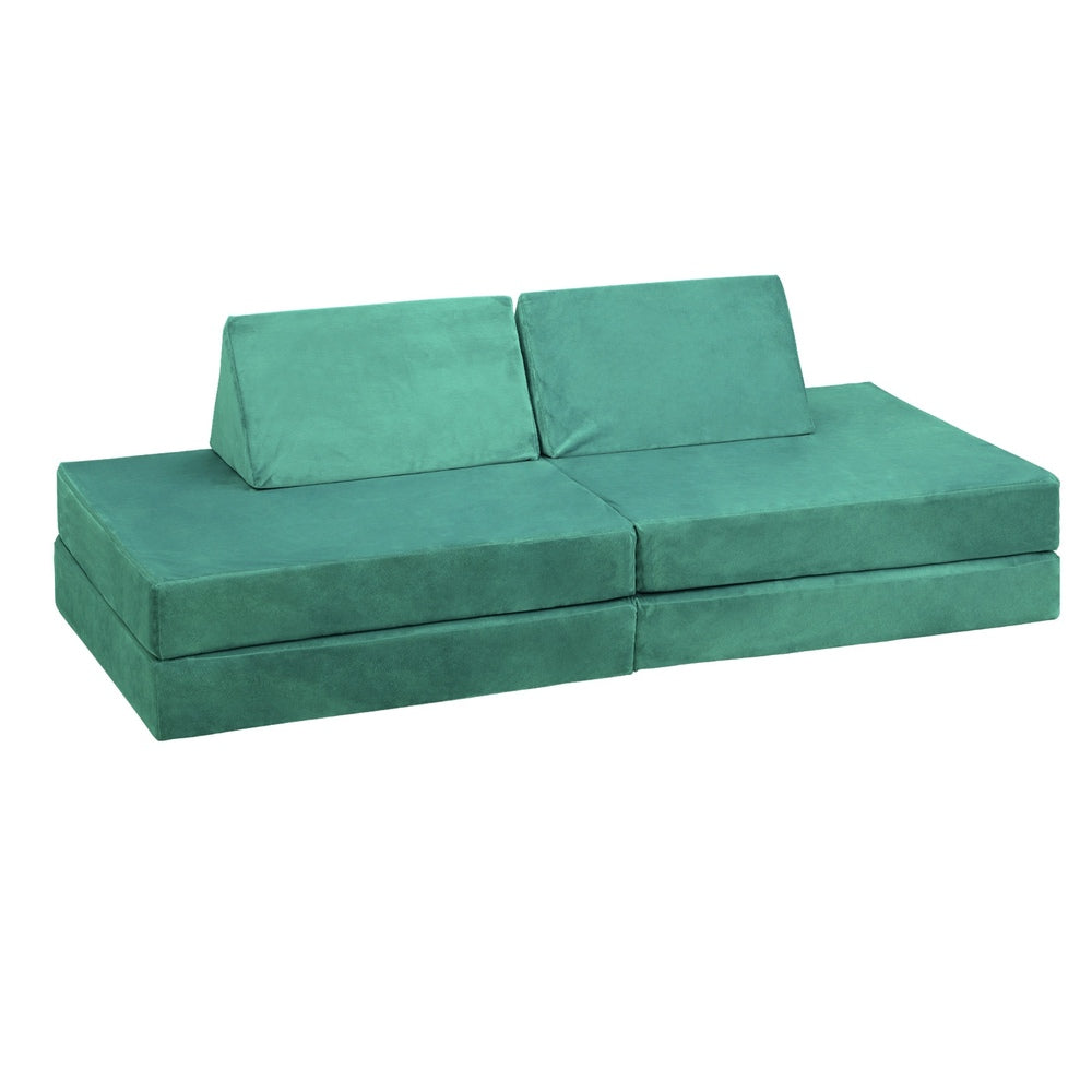 Oikiture 4Pcs Kids Play Couch Modular Lounge Cushion Green-Magic Couch-PEROZ Accessories