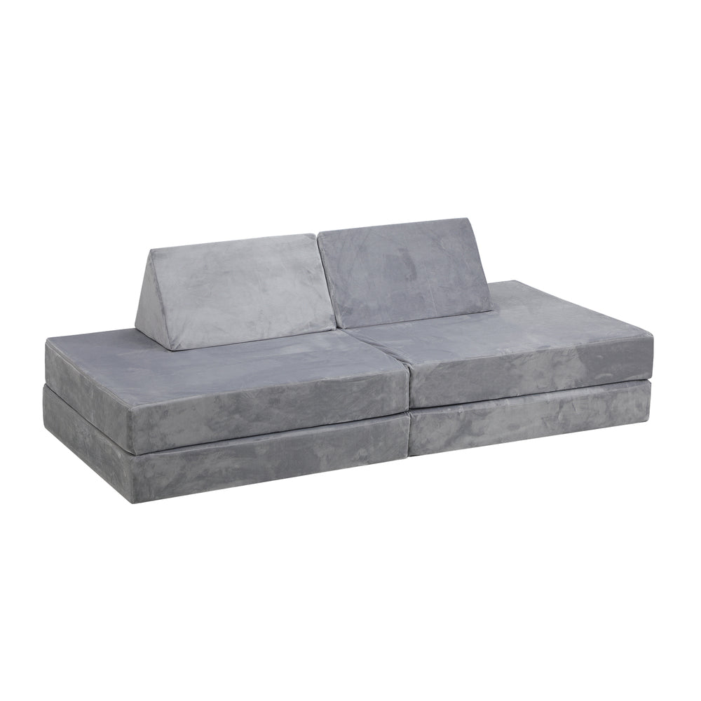 Mazam Kids Play Couch Modular Foam Sofa Bed DIY 2 Seater Grey-Magic Couch-PEROZ Accessories