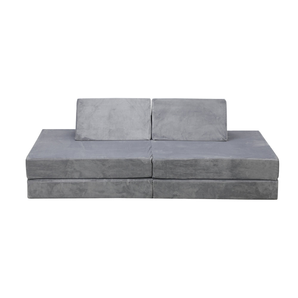 Mazam Kids Play Couch Modular Foam Sofa Bed DIY 2 Seater Grey-Magic Couch-PEROZ Accessories