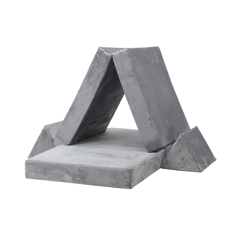 Mazam Kids Play Couch Modular Foam Sofa Bed DIY 2 Seater Grey-Magic Couch-PEROZ Accessories