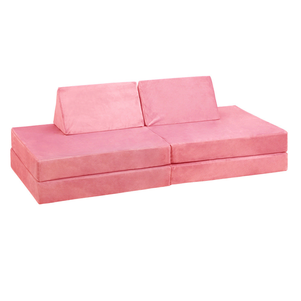 Oikiture 4Pcs Kids Play Couch Modular Lounge Cushion Pink-Magic Couch-PEROZ Accessories