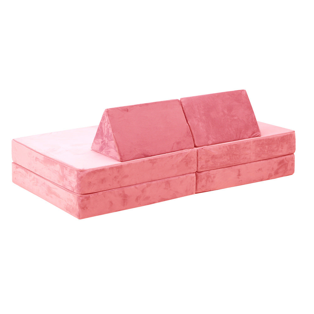 Oikiture 4Pcs Kids Play Couch Modular Lounge Cushion Pink-Magic Couch-PEROZ Accessories