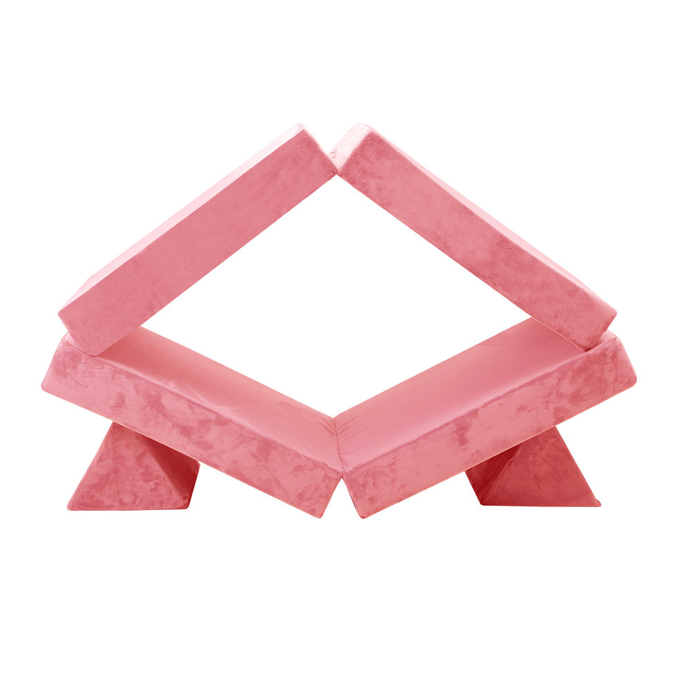 Oikiture 4Pcs Kids Play Couch Modular Lounge Cushion Pink-Magic Couch-PEROZ Accessories