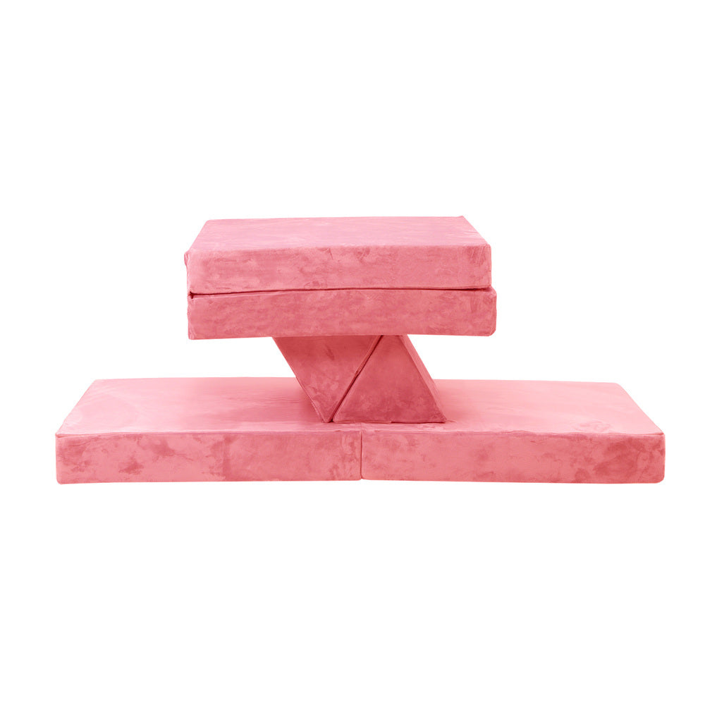 Oikiture 4Pcs Kids Play Couch Modular Lounge Cushion Pink-Magic Couch-PEROZ Accessories