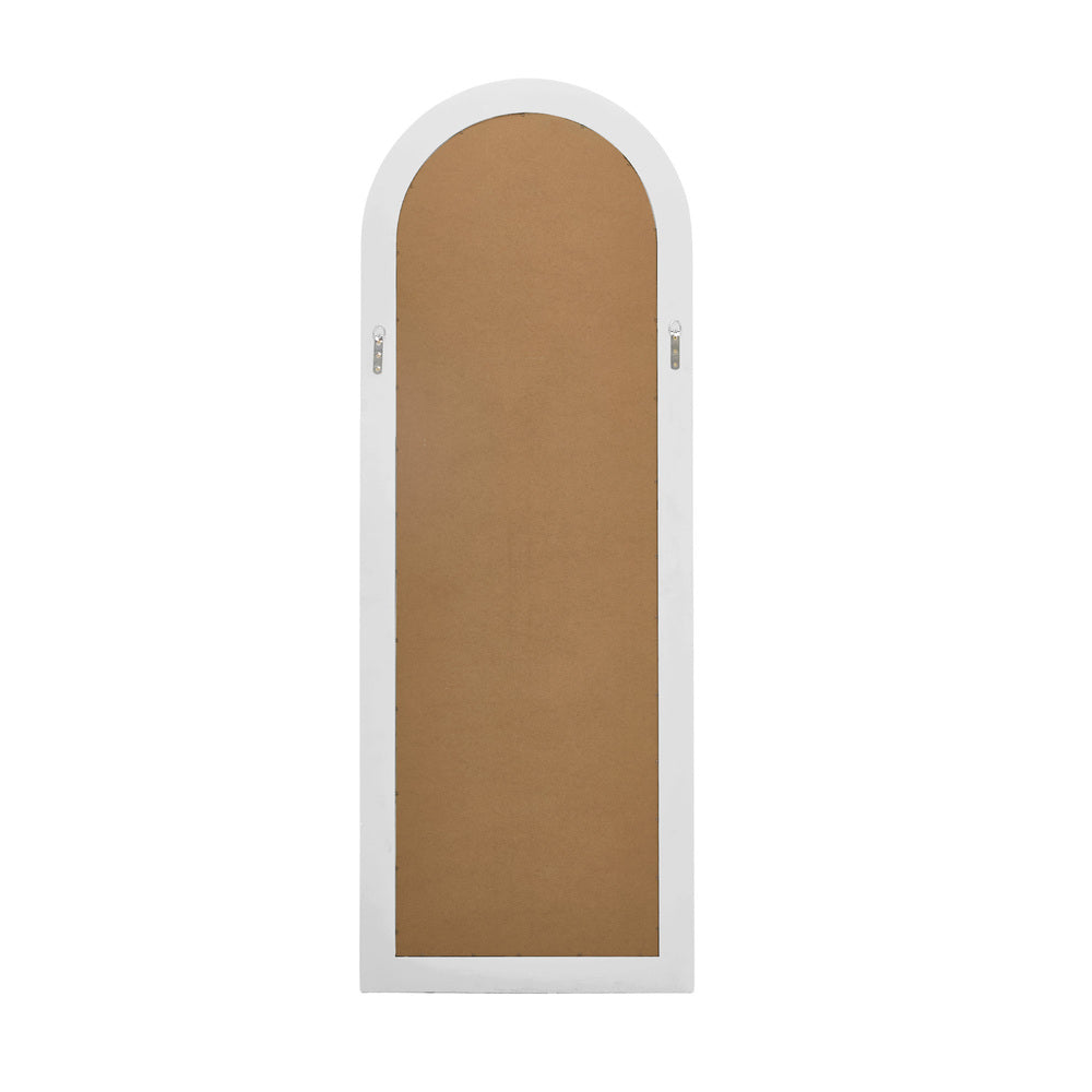 Oikiture Full Length Arch Mirror 165x60cm White Wood Wall Mounted-Full Length Mirror-PEROZ Accessories