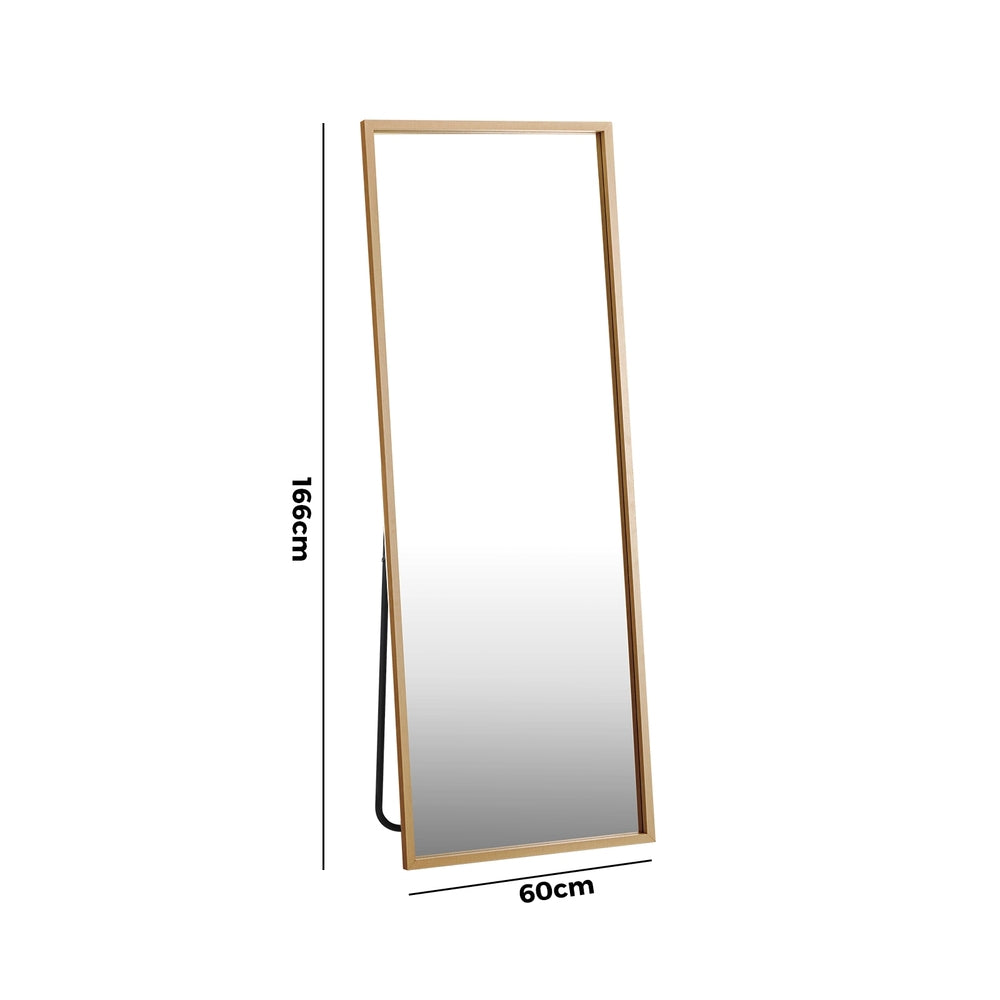 Oikiture Wooden Full Length Mirror Rectangle Free Standing-Full Length Mirrors-PEROZ Accessories