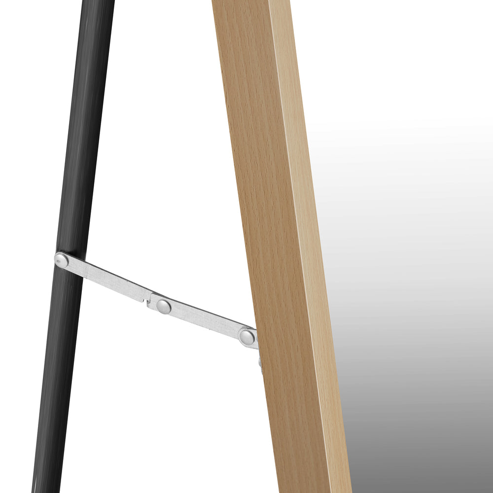 Oikiture Wooden Full Length Mirror Rectangle Free Standing-Full Length Mirrors-PEROZ Accessories