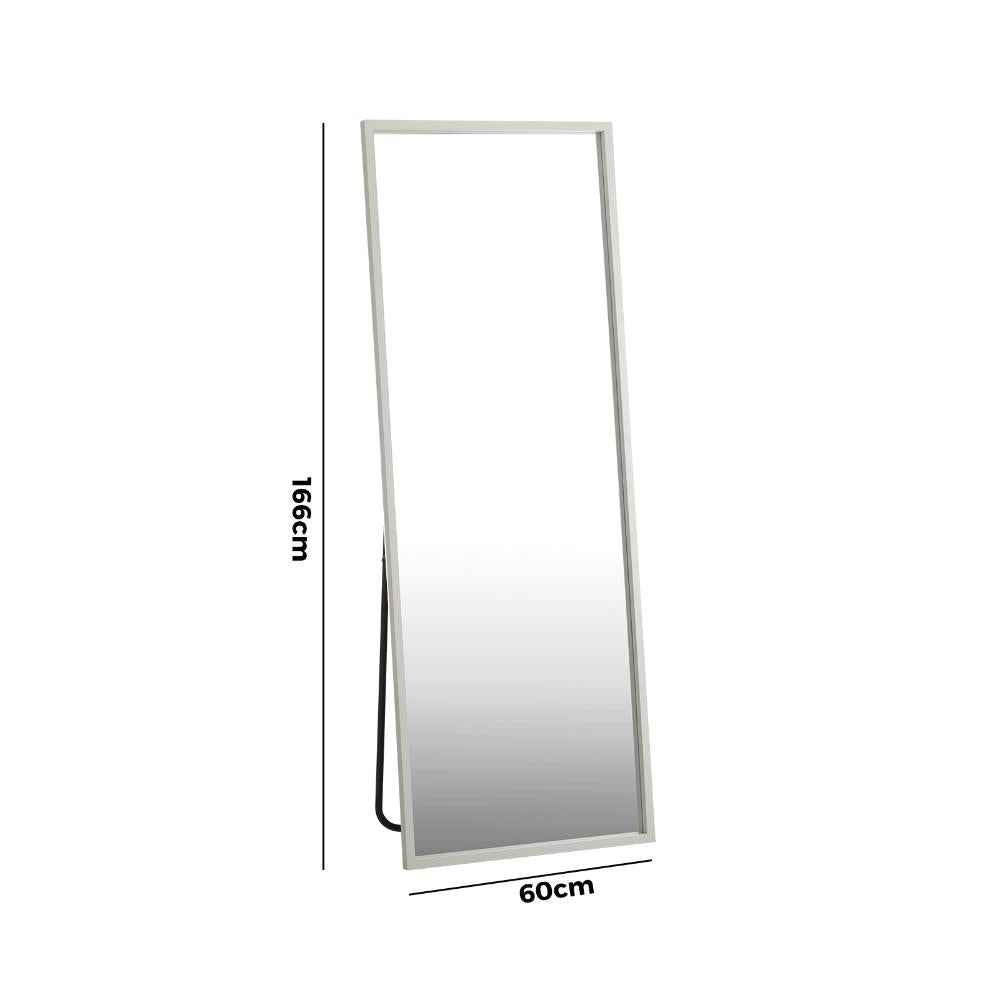Oikiture Wooden Full Length Mirror Rectangle Free Standing White-Full Length Mirrors-PEROZ Accessories