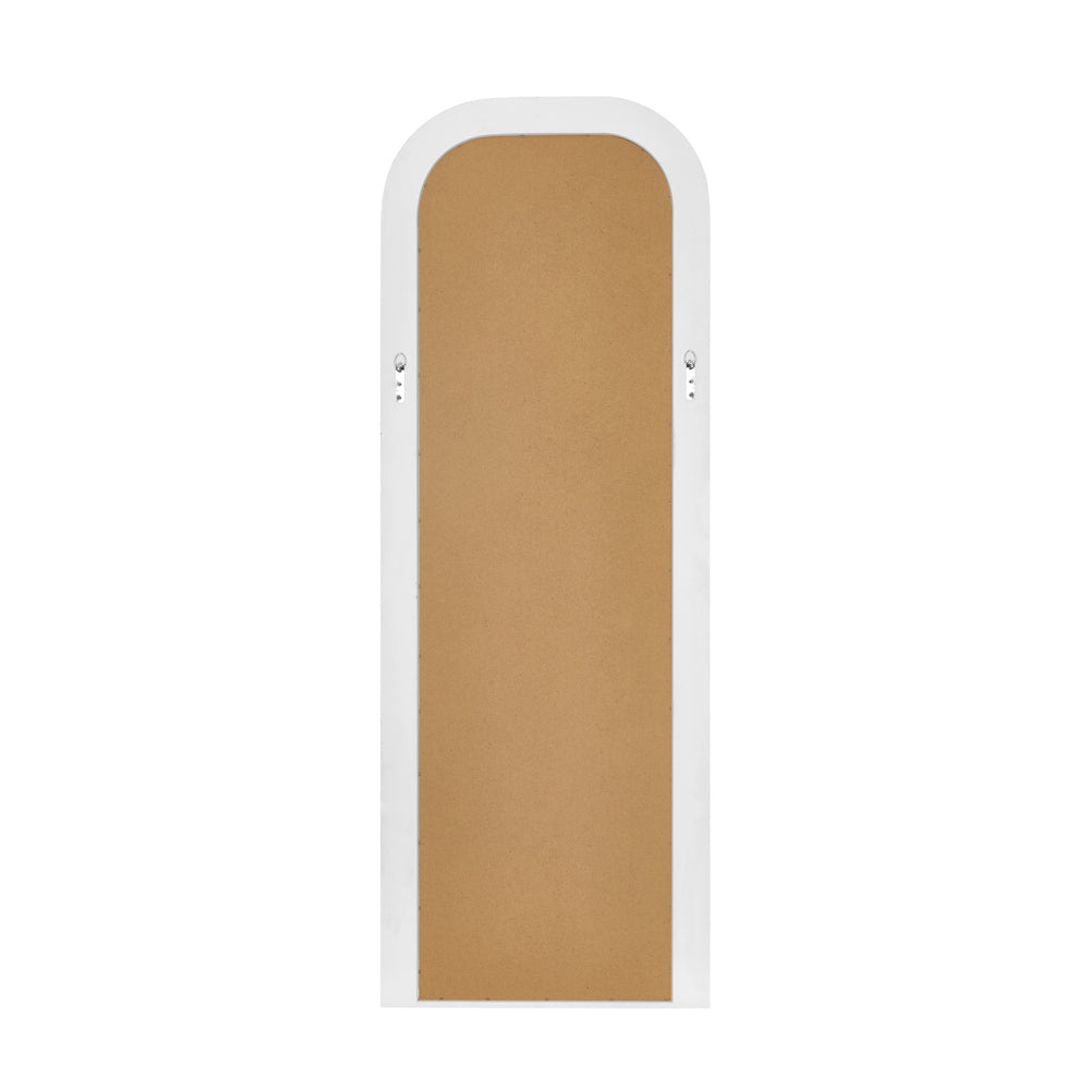 Oikiture Full Length Arch Mirror 165x60cm White Wood Top Round Corner-Full Length Mirror-PEROZ Accessories