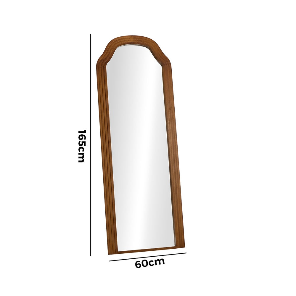 Oikiture Full Length Floor Makeup Mirrors 165x60cm Brown Wood Bedroom-Full Length Mirror-PEROZ Accessories