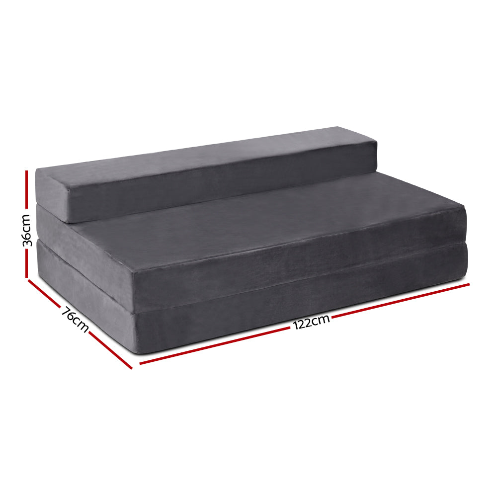 Giselle Bedding Foldable Mattress Folding Foam Bed Mat Double Grey-Mattress-PEROZ Accessories