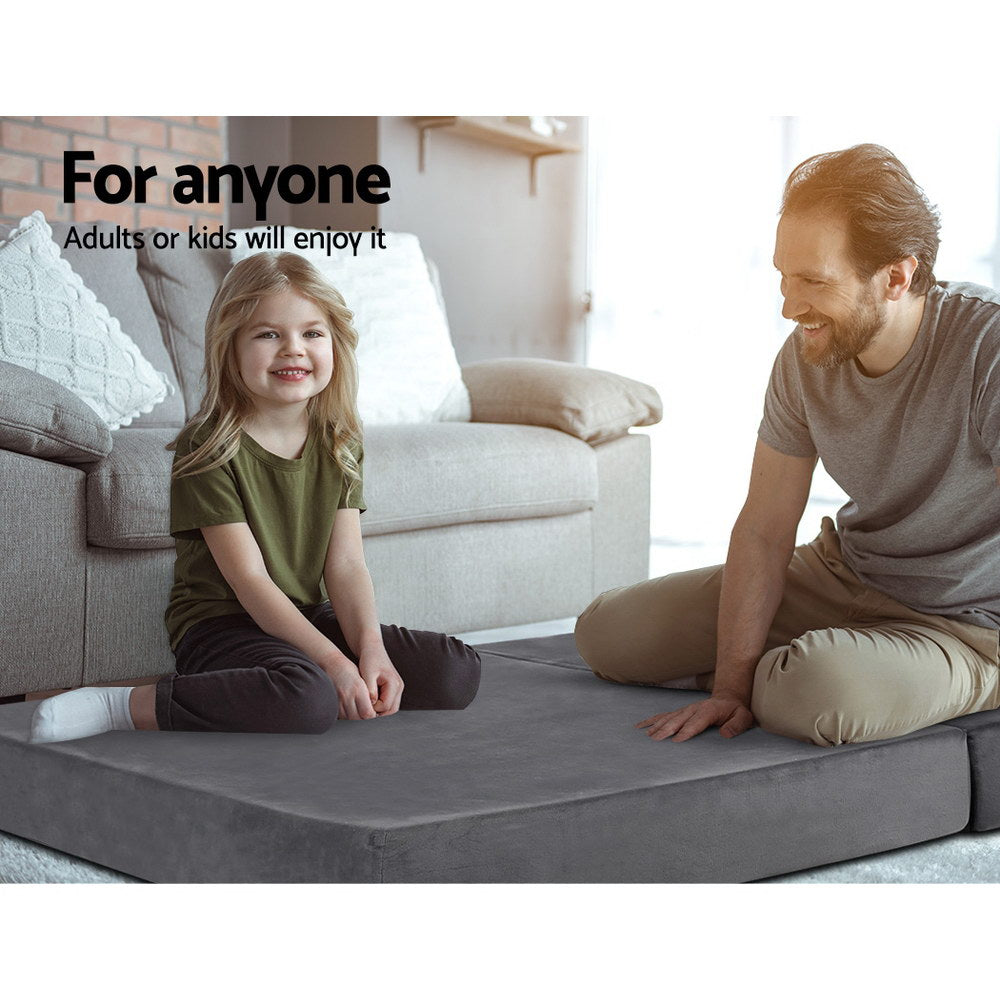 Giselle Bedding Foldable Mattress Folding Foam Bed Mat Double Grey-Mattress-PEROZ Accessories
