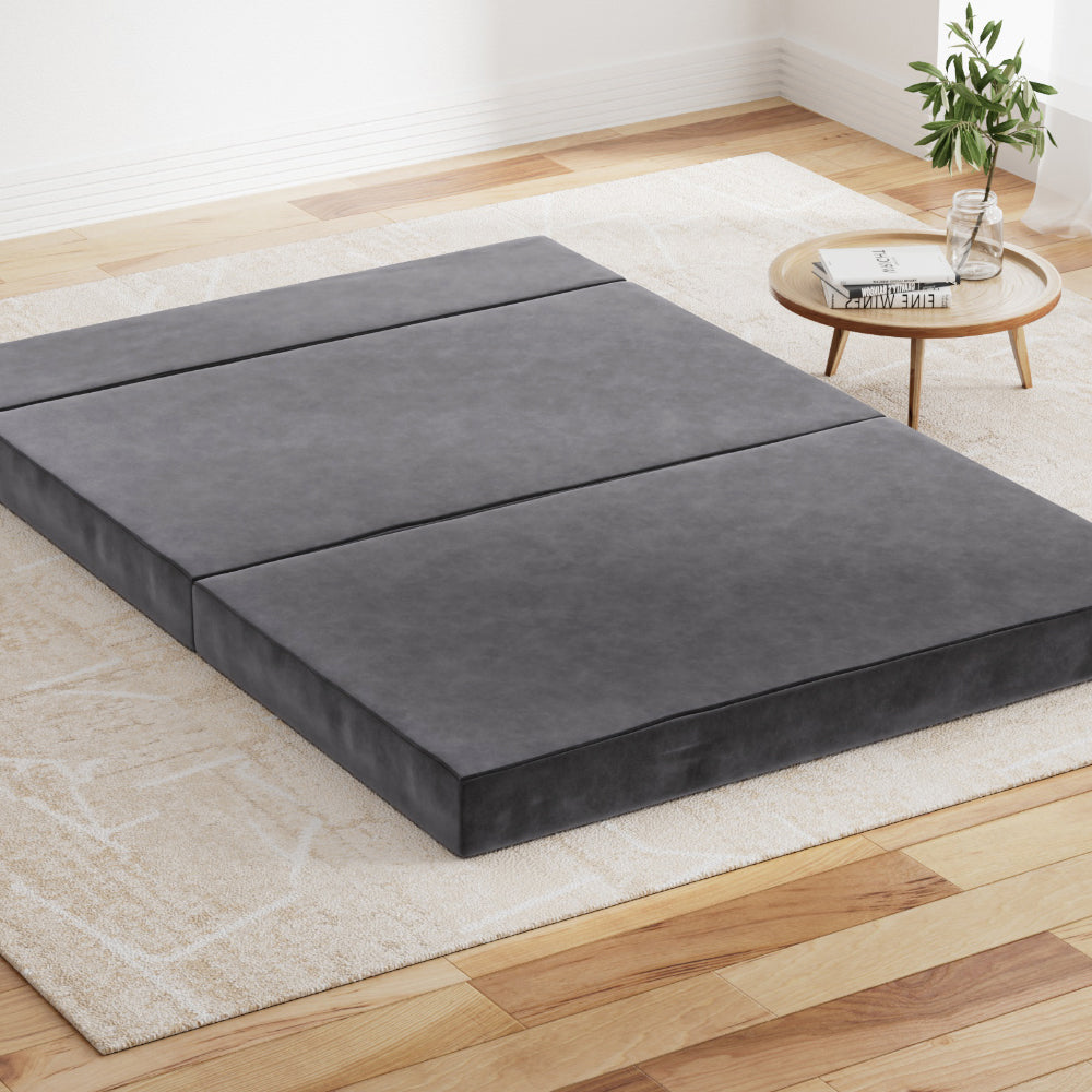 Giselle Bedding Foldable Mattress Folding Foam Bed Mat Double Grey-Mattress-PEROZ Accessories