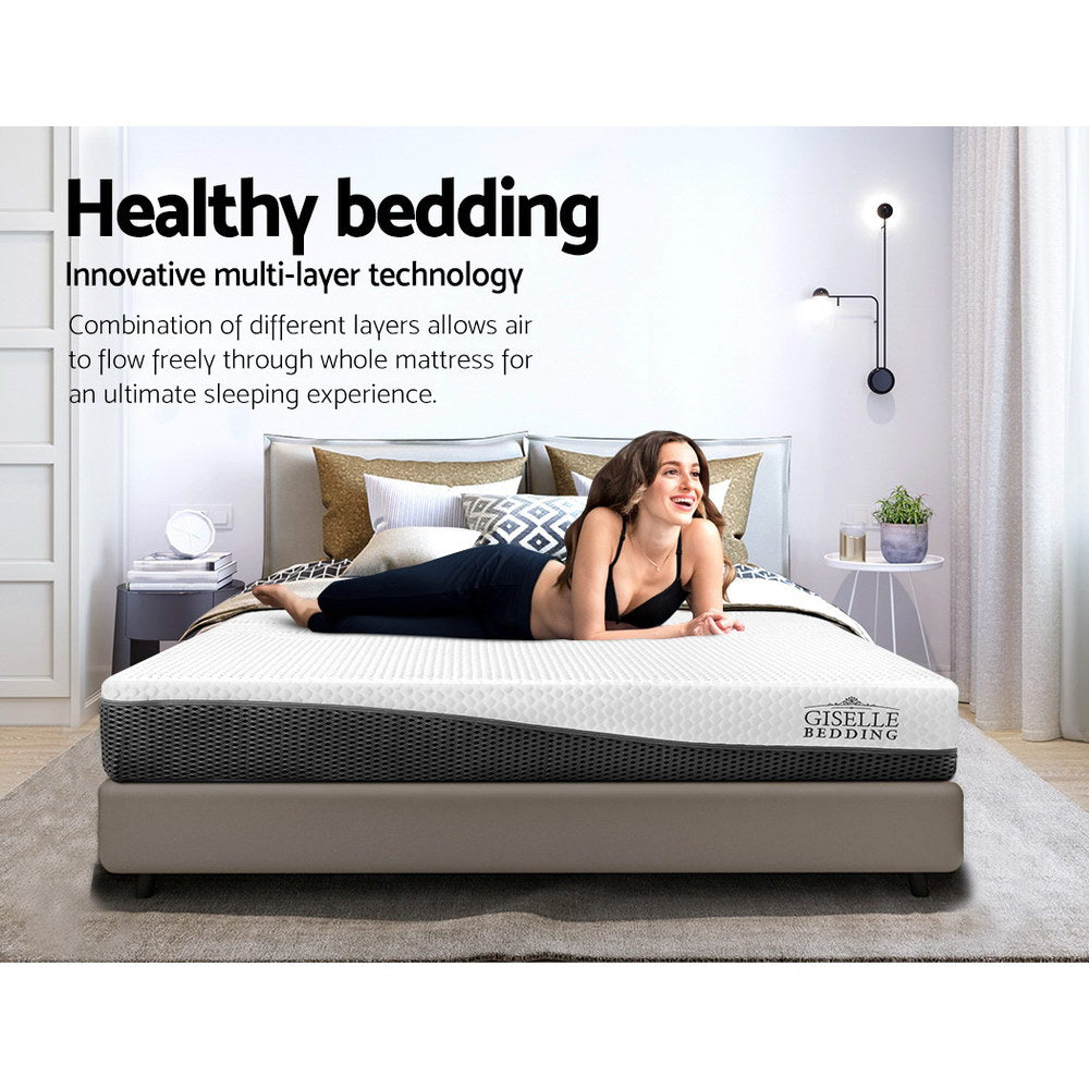 Giselle Bedding Memory Foam Mattress Bed Cool Gel Non Spring 21cm Queen-Mattresses-PEROZ Accessories