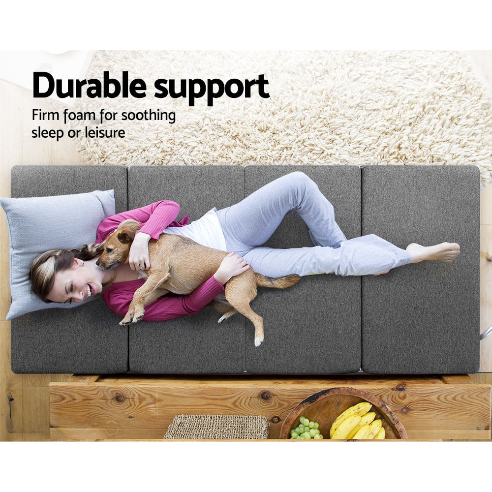Giselle Bedding Foldable Mattress Folding Foam Single Grey-Mattress-PEROZ Accessories