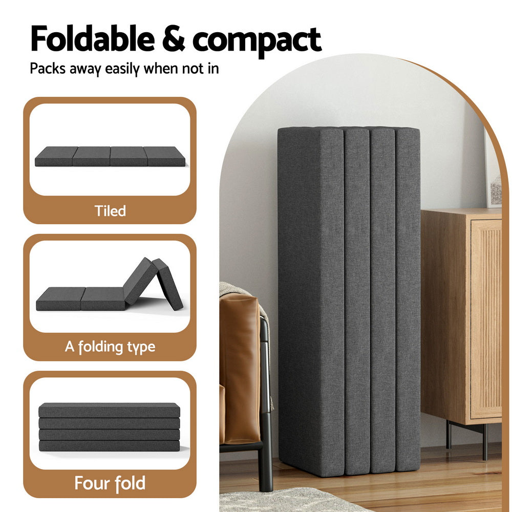 Giselle Bedding Foldable Mattress Folding Foam Mattresses Portable Mat Queen-Furniture > Mattresses > Queen Mattress-PEROZ Accessories
