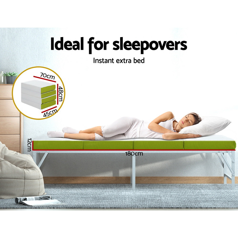 Giselle Bedding Foldable Mattress Folding Foam Single Green-Mattress-PEROZ Accessories