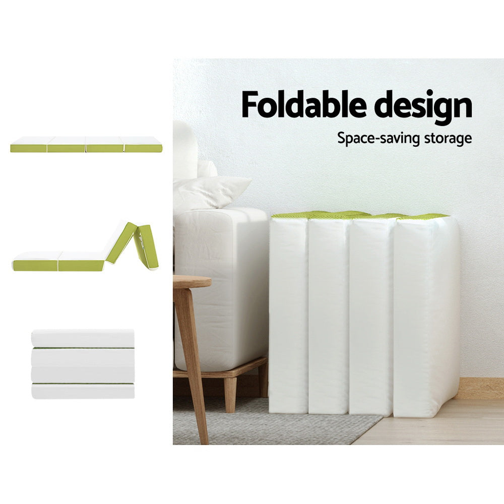 Giselle Bedding Foldable Mattress Folding Foam Single Green-Mattress-PEROZ Accessories