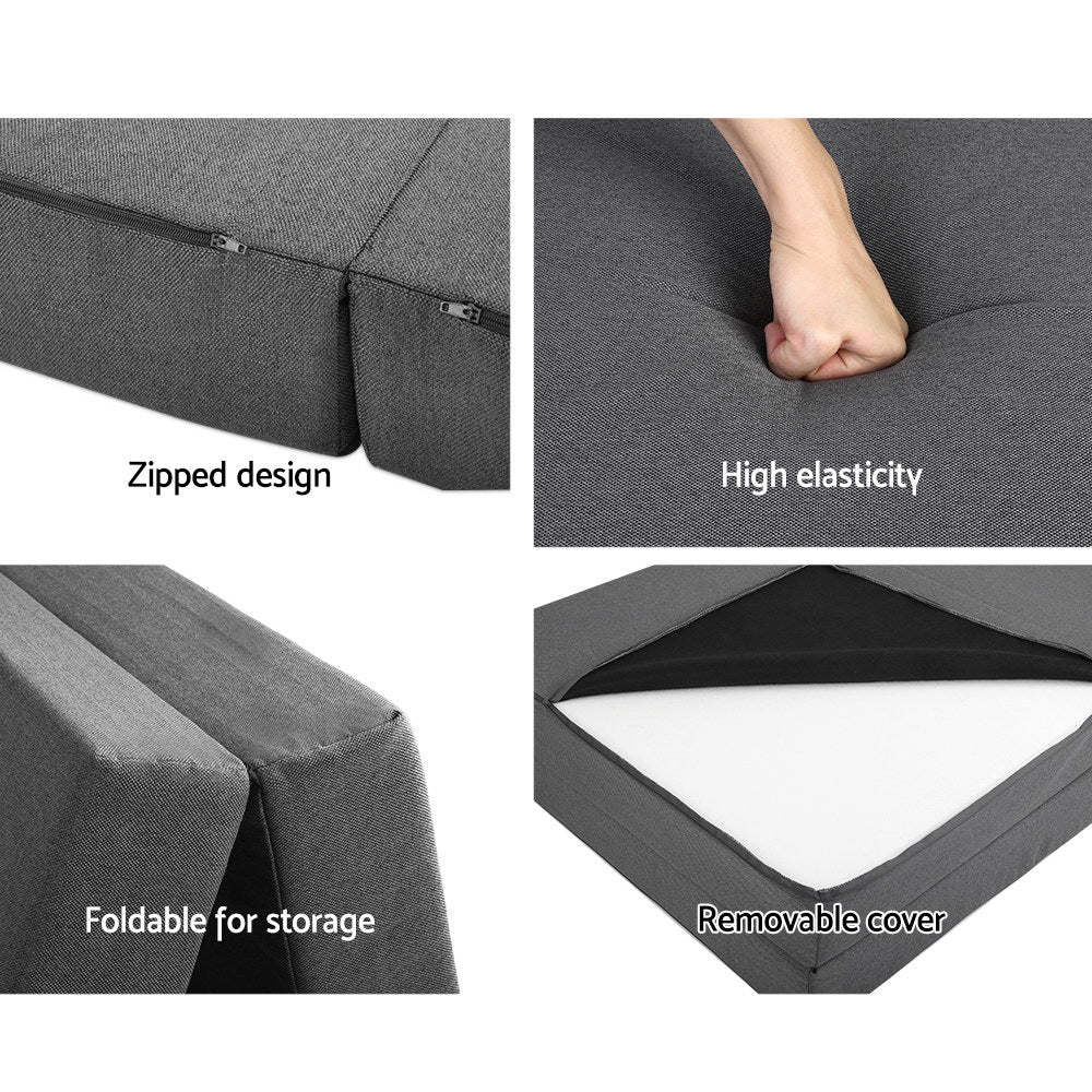Giselle Bedding Foldable Mattress Folding Foam Bed Single Grey-Mattress-PEROZ Accessories