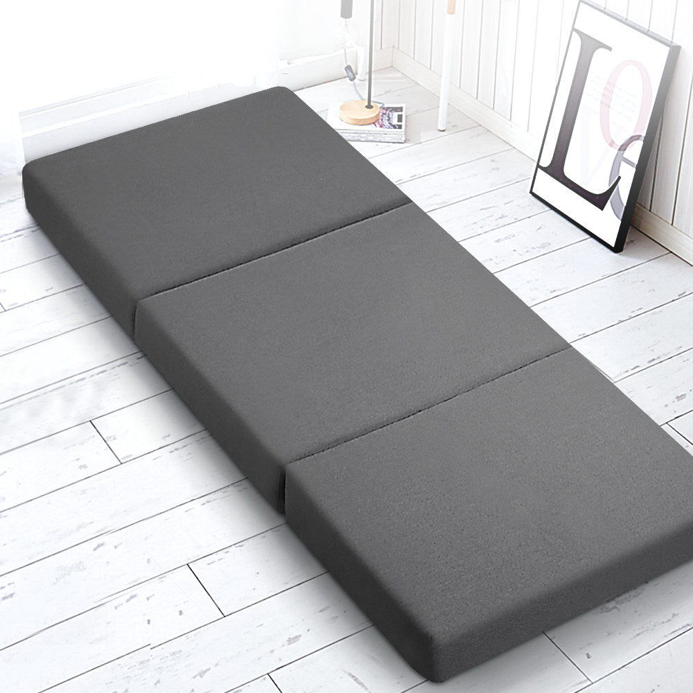 Giselle Bedding Foldable Mattress Folding Foam Bed Single Grey-Mattress-PEROZ Accessories