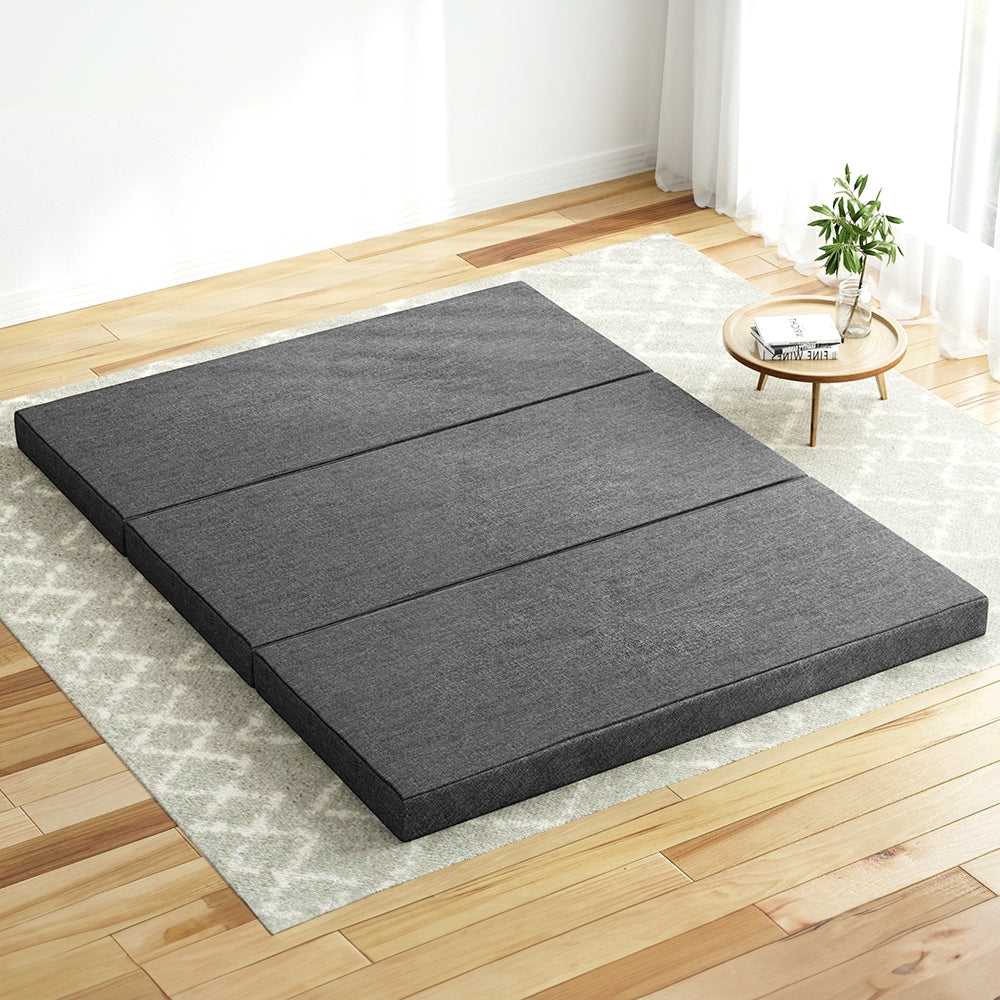 Giselle Bedding Foldable Mattress Folding Foam Queen Grey-Mattress-PEROZ Accessories