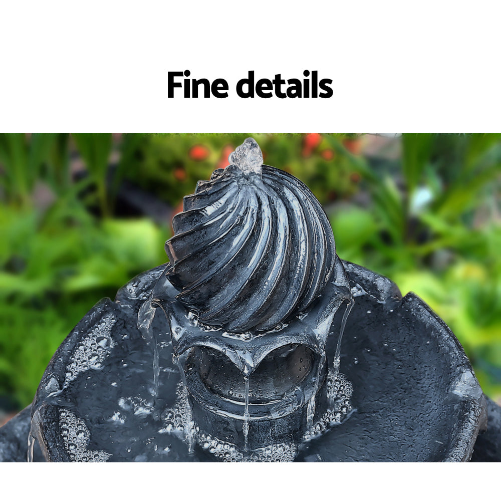 Gardeon Solar Water Feature 3 Tiers Black 93cm-Water Features-PEROZ Accessories