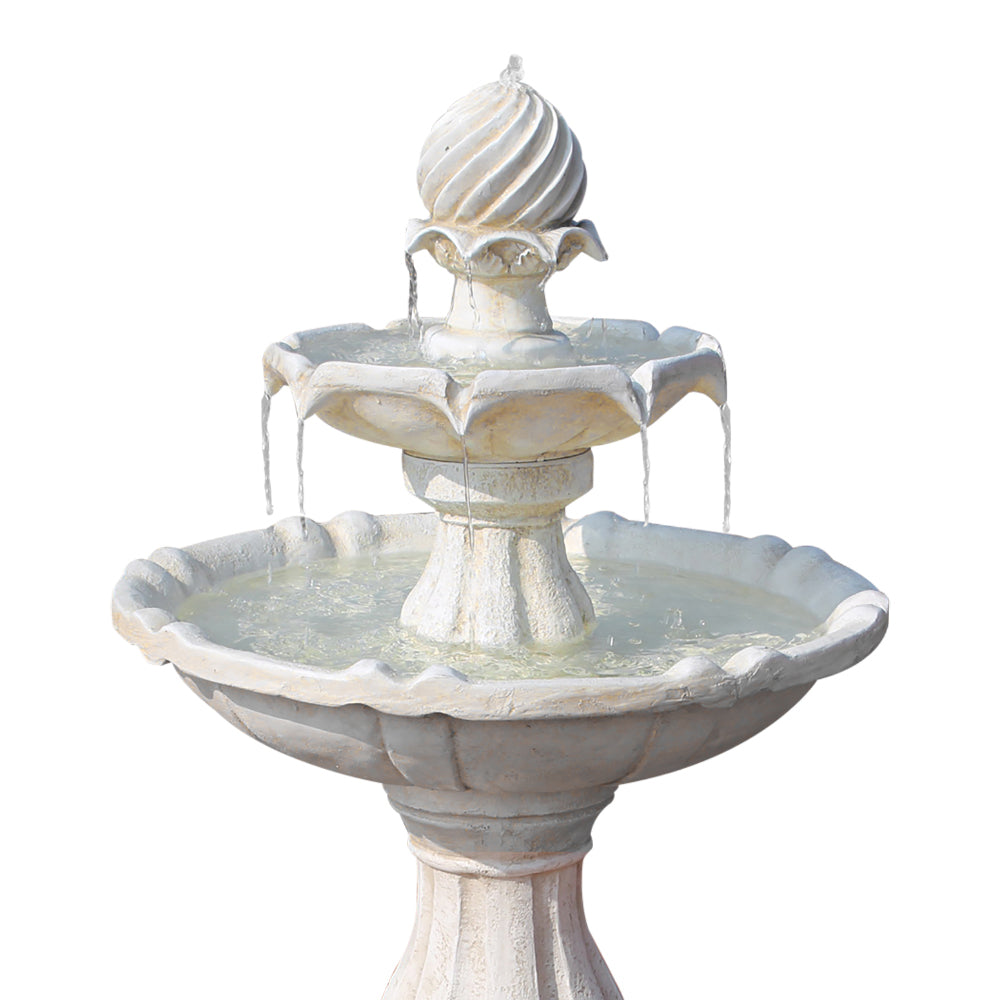 Gardeon Solar Water Feature 3 Tiers Ivory 93cm-Water Features-PEROZ Accessories