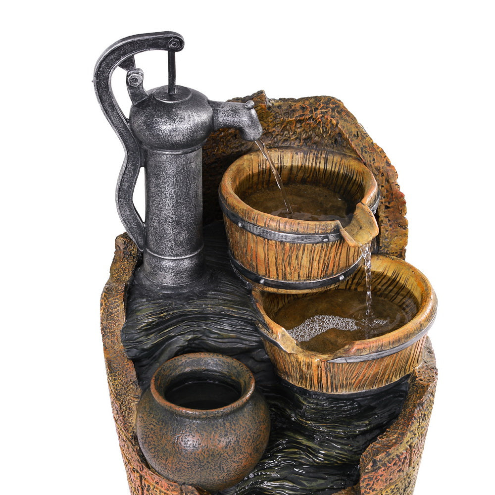 Gardeon Solar Fountain Water Feature Outdoor Cascading Hand Pump Design 80CM-Home & Garden > Fountains > Fountain & Ponds Accessories-PEROZ Accessories